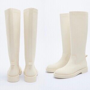 Zara BLOGGER cream boots 6